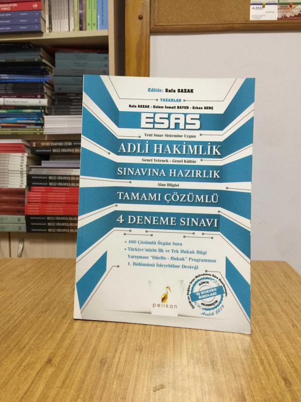 2019 Adli Hakimlik Esas Tamamı Çözümlü 4 Deneme Sınavı Pelikan Yayınları
