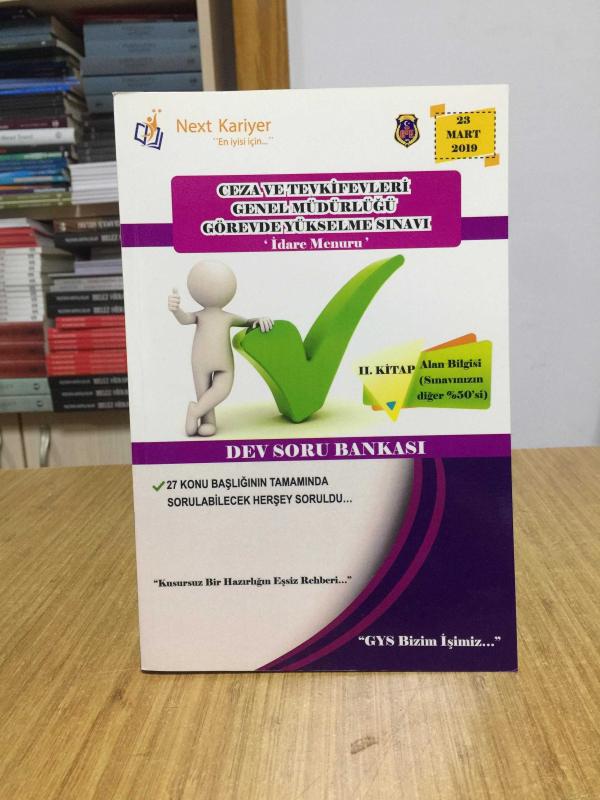 2019 GYS Ceza ve Tevfikevleri Genel Müdürlüğü İDARE MEMURU II. Kitap Alan Bilgisi Dev Soru Bankası Next Kariyer Yayınları
