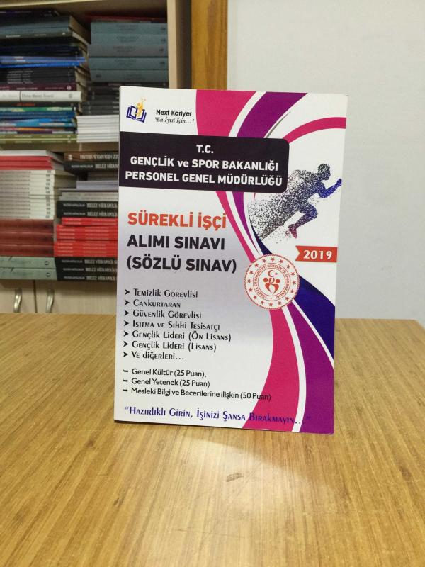 2019 TC Gençlik ve Spor Bakanlığı Personel Genel Müdürlüğü Sürekli İşçi Alımı Sınavı Next Kariyer Yayınları