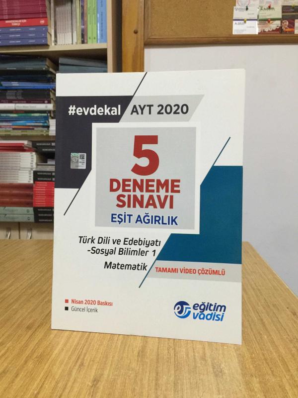 2020 AYT Eşit Ağırlık Evdekal 5 Deneme Sınavı Eğitim Vadisi Yayınları