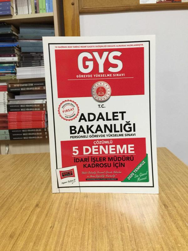 2020 GYS Adalet Bakanlığı İdari İşleri Müdürü Kadrosu 5 Deneme Çözümlü Görevde Yükselme Yargı Yayınları