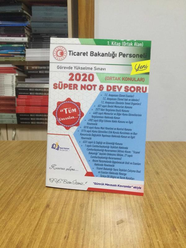 2020 GYS Ticaret Bakanlığı Görevde Yükselme Sınavı Tüm Unvanlar Süper Not & Dev Soru (1.Kitap - Ortak Alan)