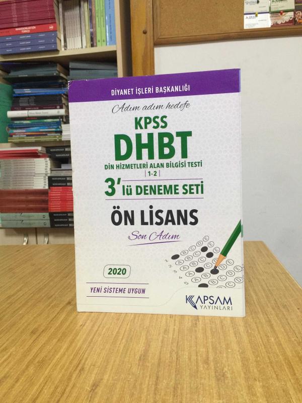 2020 KPSS DHBT Din Hizmetleri Alan Bilgisi Testi 1-2 Ön Lisan 3'lü Deneme Seti Kapsam Yayınları
