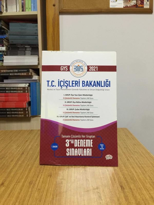 2021 GYS T.C. İçişleri Bakanlığı Merkez ve Taşra Personeli Tamamı Çözümlü Her Gruptan 3'lü Deneme Sınavları