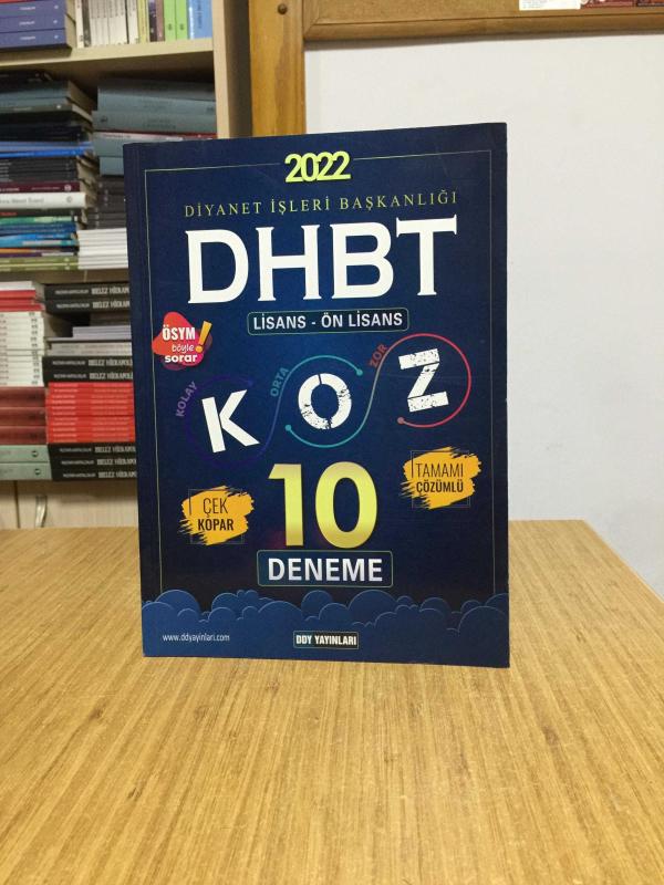 2022 DHBT Koz Lisans Önlisans Tamamı Çözümlü 10 Deneme DDY Yayınları