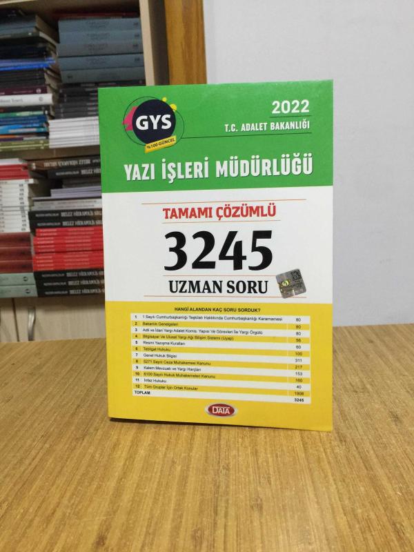 2022 T.C. Adalet Bakanlığı Yazı İşleri Müdürlüğü GYS Tamamı Çözümlü 3245 Uzman Soru Bankası Data Yayınları