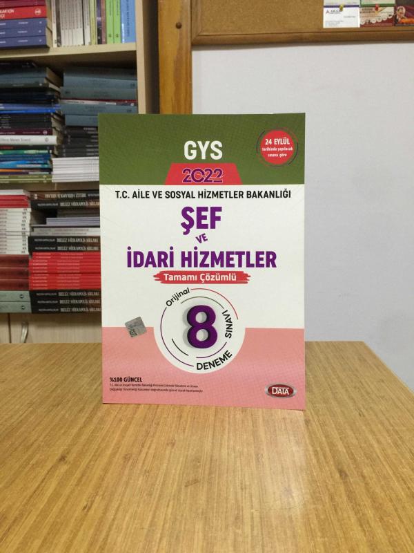 2022 T.C. Aile ve Sosyal Hizmetler Bakanlığı GYS Şef ve İdari Hizmetler Tamamı Çözümlü 8 Deneme Sınavı Data Yayınları