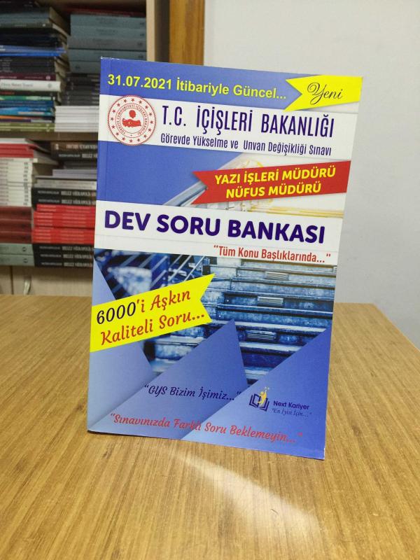 2022 T.C. İçişleri Bakanlığı Görevde Yükselme ve Unvan Değişikliği Sınavı Yazı İşleri Müdürlüğü Nüfus Müdürü Dev Soru Next Kariyer Yayınları