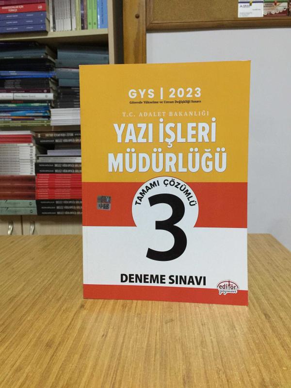 2023 GYS Adalet Bakanlığı Yazı İşleri Müdürlüğü Çözümlü 3 Deneme Editör Yayınları
