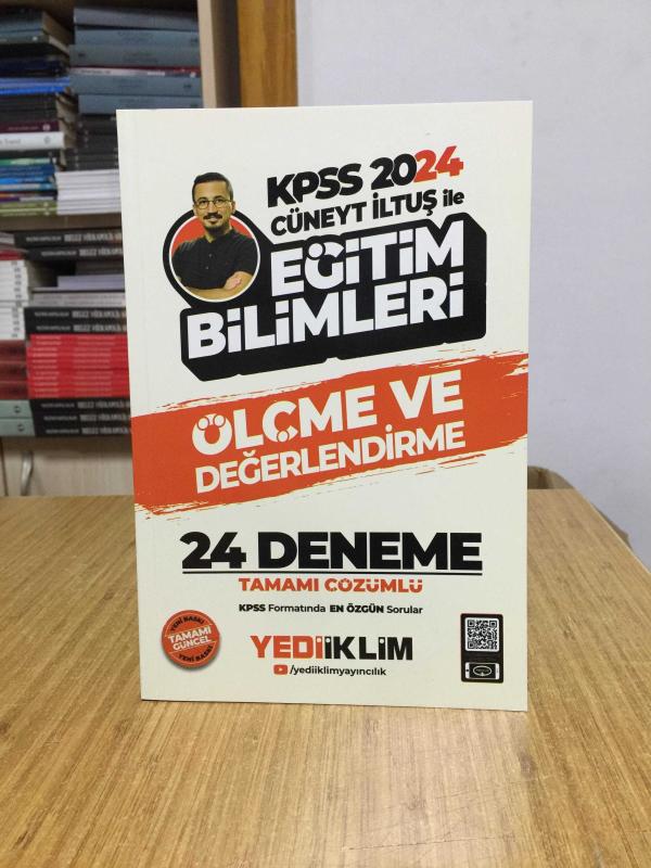 2024 KPSS Cüneyt İltuş ile Eğitim Bilimleri Ölçme ve Değerlendirme Tamamı Çözümlü 24 Deneme Yediiklim Yayınları