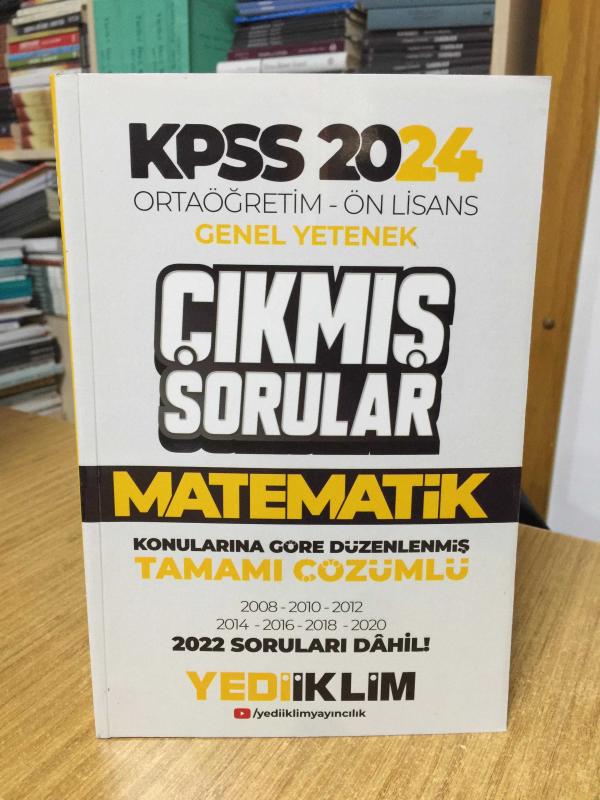 2024 KPSS Ortaöğretim-Önlisans Matematik Konularına Göre Çıkmış Sorular Yediiklim Yayınları