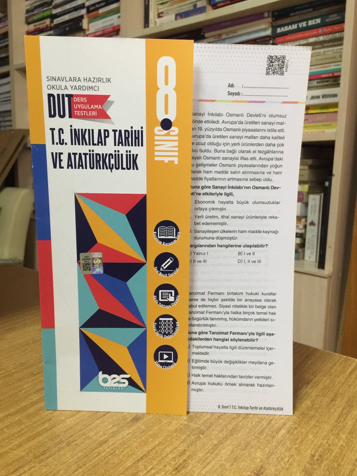 8. Sınıf T.C. İNKILAP TARİHİ VE ATATÜRKÇÜLÜK DUT Ders Uygulama Testleri Bes Yayınları