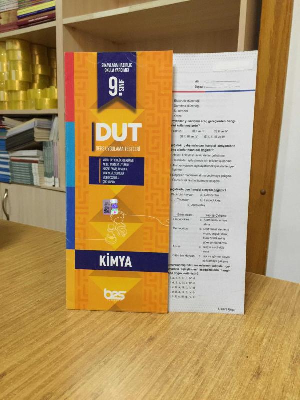 9. Sınıf KİMYA DUT Ders Uygulama Testleri Bes Yayınları