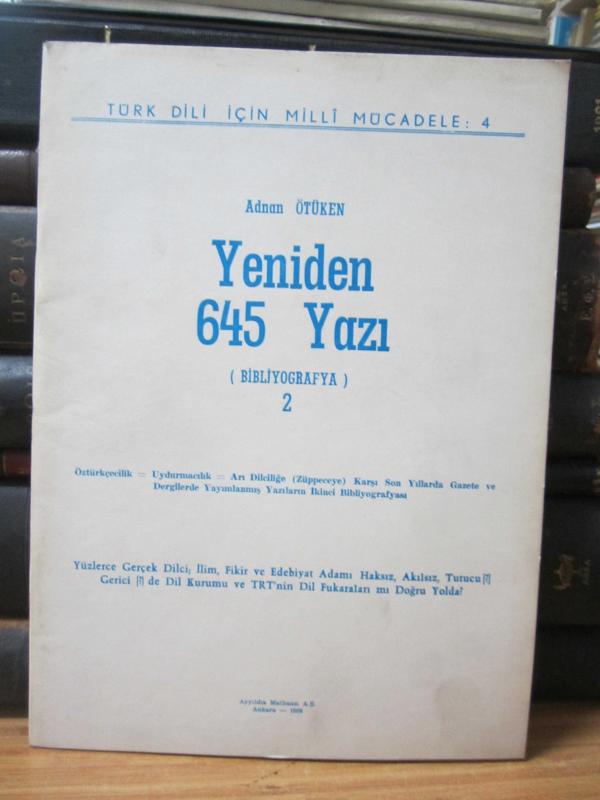 Adnan Ötüken Yeniden 645 Yazı Bibliyografya 2