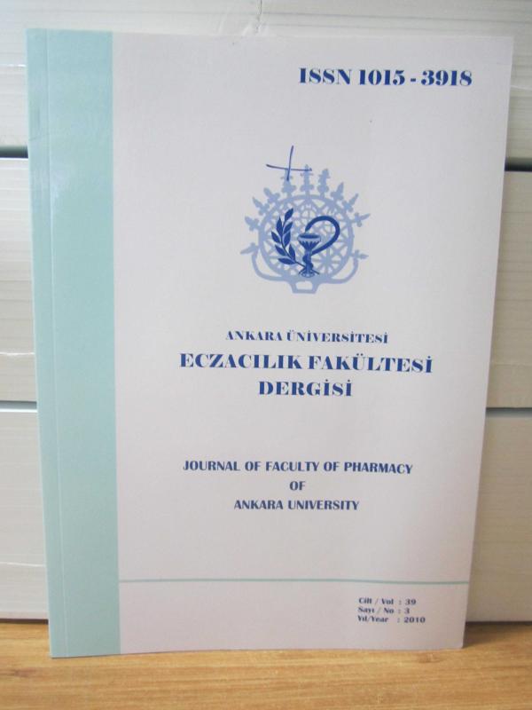 Ankara Üniversitesi Eczacılık Fakültesi Dergisi - Cilt 39 Sayı 3 - Yıl 2010