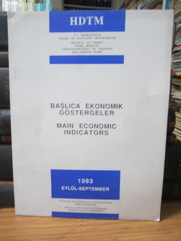 Başlıca Ekonomik Göstergeler - Main Economic Indicators - Eylül - September 1993