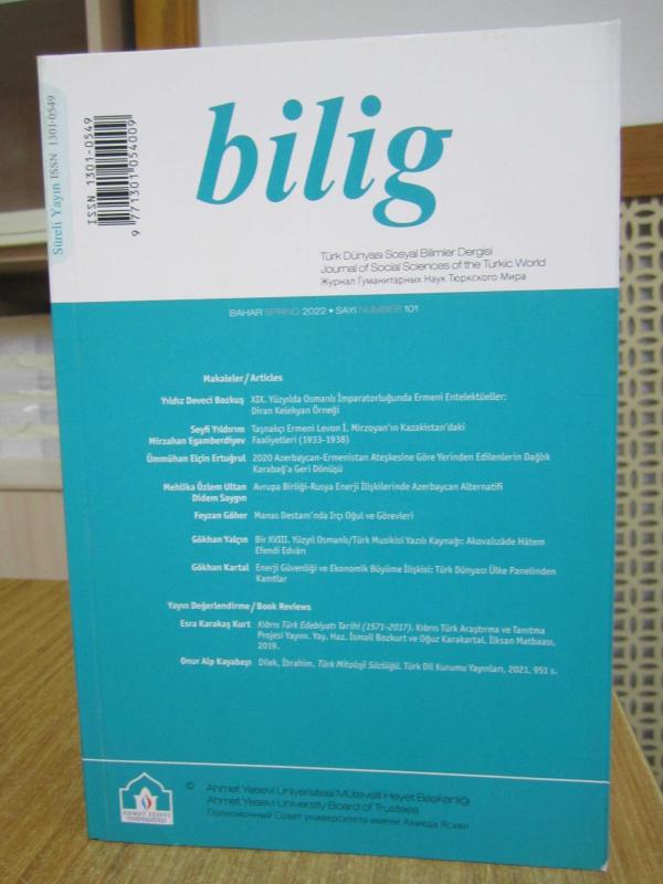 BİLİG Türk Dünyası Sosyal Bilimler Dergisi - Sayı 101 - Bahar 2022