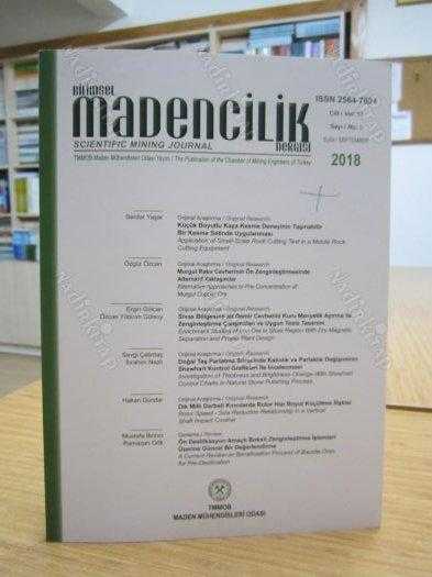 Bilimsel Madencilik Dergisi - Cilt 57 Sayı 3 - Eylül 2018 - TMMOB Maden Mühendisleri Odası