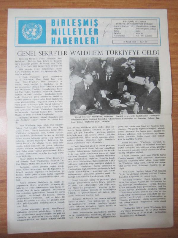 BİRLEŞMİŞ MİLLETLER HABERLERİ - 15 Nisan 1978 - Sayı 65 - Birleşmiş Milletler Türkiye Enformasyon Bürosu