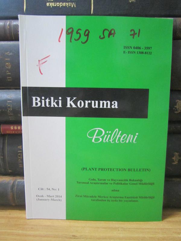 Bitki Koruma Bülteni - Cilt 54 Sayı 1 - Ocak-Mart 2014 - Gıda Tarım ve Hayvancılık Bakanlığı Zirai Mücadele ve Zirai Karantina Genel Müdürlüğü