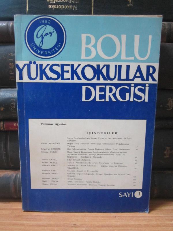 Bolu Yüksekokullar Dergisi - Sayı 1 - Temmuz Ağustos 1983