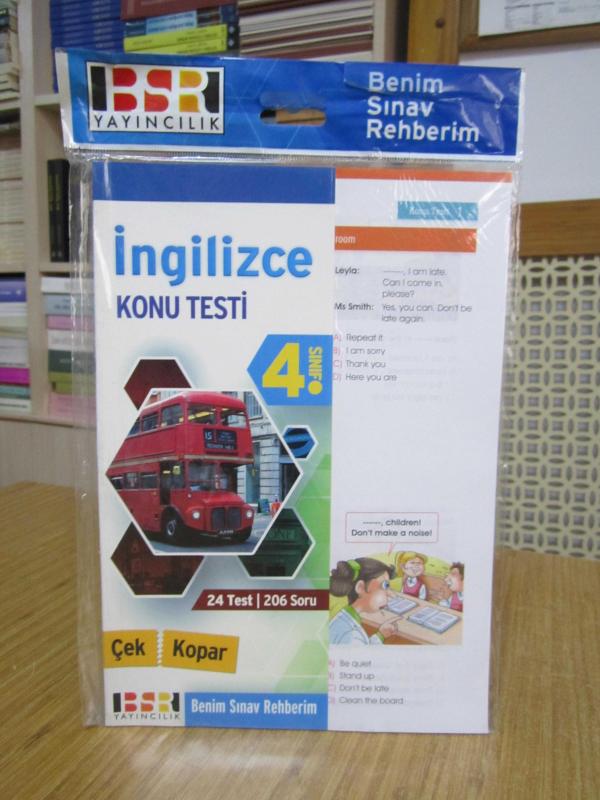 BSR Yayıncılık 4. Sınıf İngilizce Konu Testi (Çek Kopar - 24 Test 206 Soru)