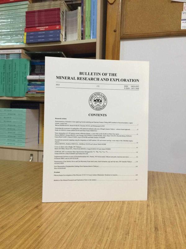 Bulletin of Mineral Research and Exploration - Issue: 172 - Year: 2023 - MTA Mineral Research & Exploration General Directorate