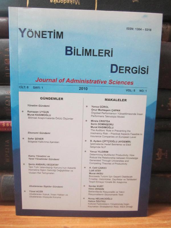 Çanakkale Onsekiz Mart Üniversitesi - Yönetim Bilimleri Dergisi - Cilt 8 Sayı 1 - Yıl 2010