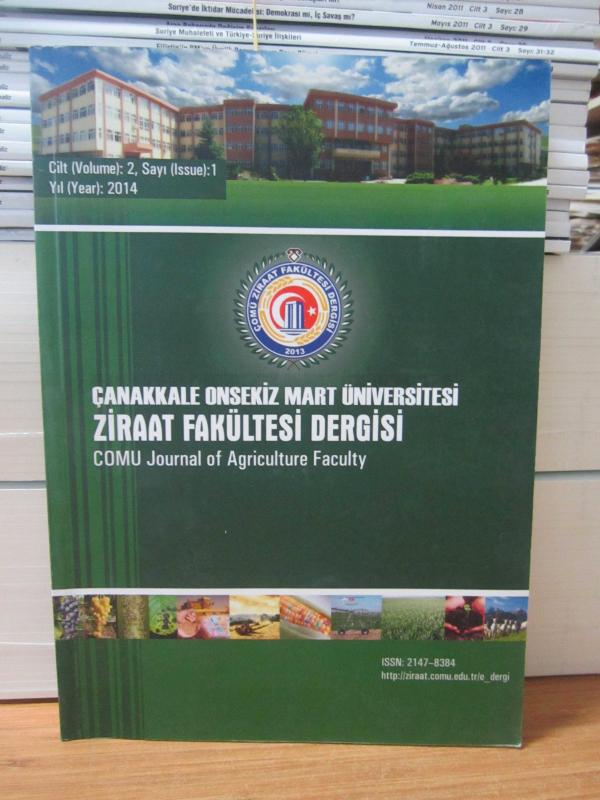 Çanakkale Onsekiz Mart Üniversitesi Ziraat Fakültesi Dergisi - Cilt 2 Sayı 1 - Yıl 2014