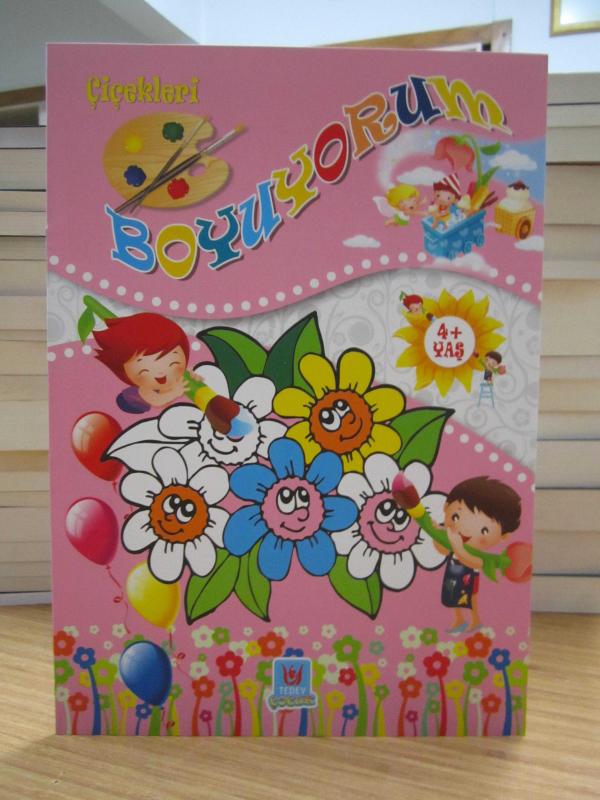 Çiçekleri Boyuyorum (4+ Yaş Boyama Kitabı)