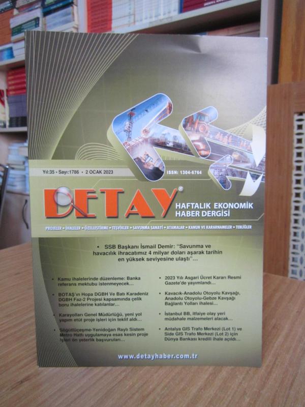 DETAY Haftalık Ekonomik Haber Dergisi - 2 Ocak 2023 - Yıl 35 Sayı 1786