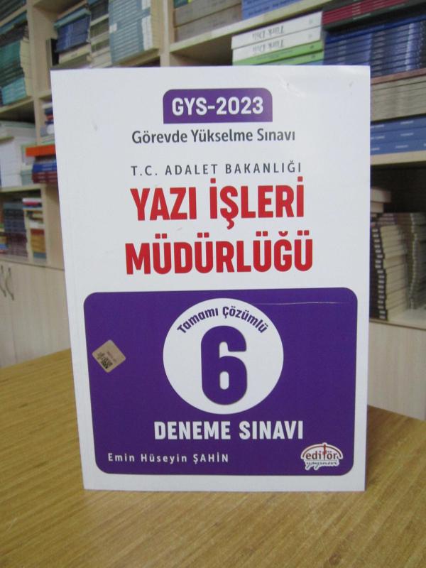 Editör Yayınevi GYS 2023 T.C. Adalet Bakanlığı Yazı İşleri Müdürlüğü Tamamı Çözümlü 6 Deneme Sınavı