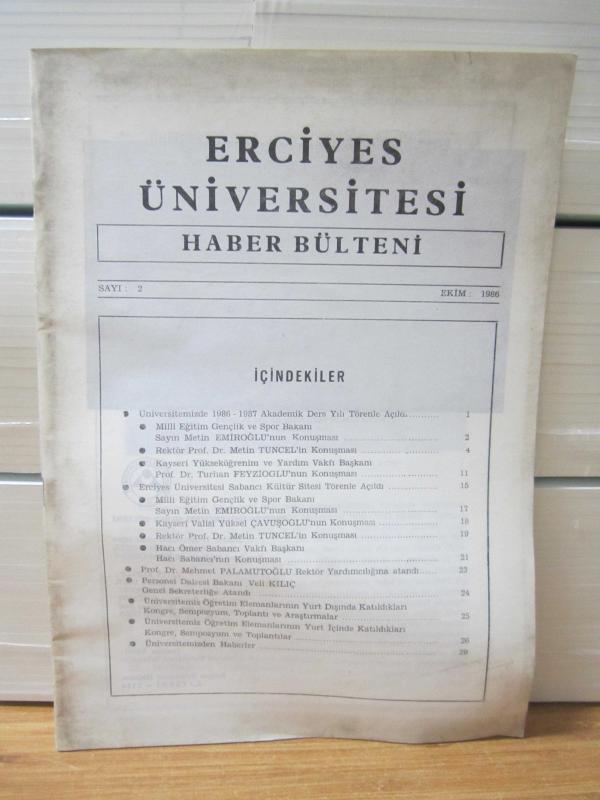 Erciyes Üniversitesi Haber Bülteni - Sayı 2 - Ekim 1986