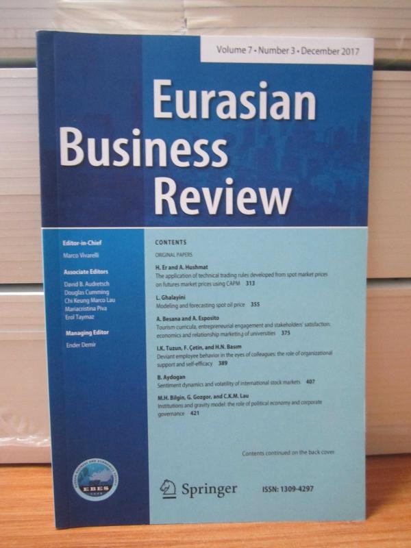 EURASIAN BUSINESS REVIEW - Vol 8 Nos: 1-2-3-4 - December 2018 - EBES Eurasia Business and Economics Society / 4 Sayı TAKIM