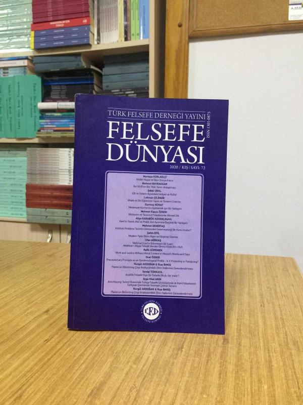 FELSEFE DÜNYASI Dergisi - Sayı 72 - Kış 2020 - Türk Felsefe Derneği