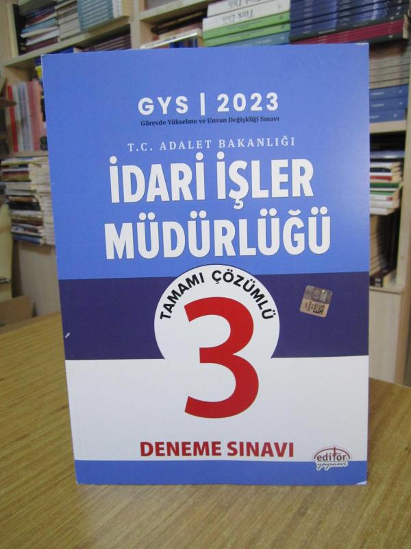 GYS 2023 T.C. Adalet Bakanlığı İDARİ İŞLER MÜDÜRLÜĞÜ Tamamı Çözümlü 3 Deneme Sınavı