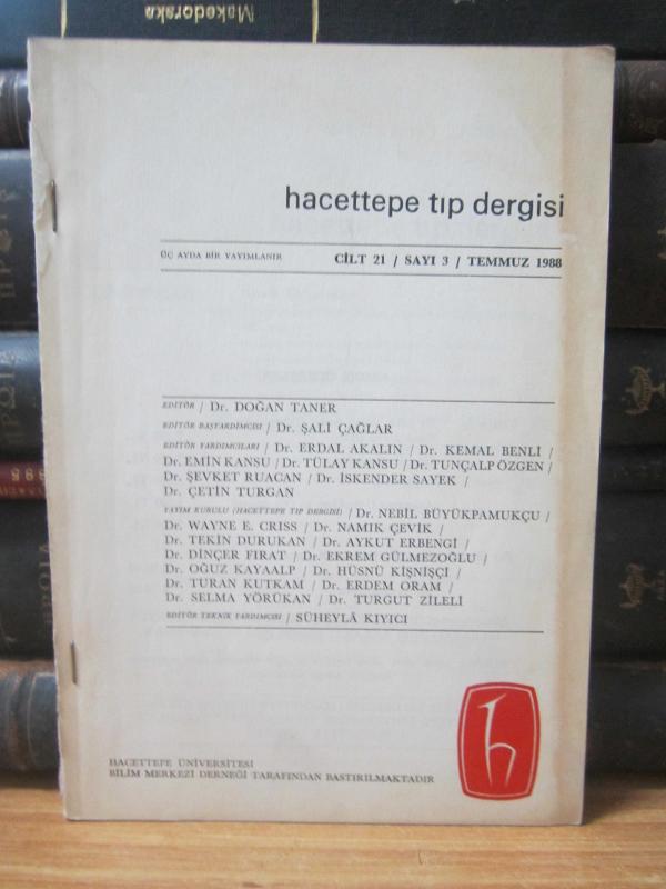 Hacettepe Tıp Dergisi - Cilt 21 Sayı 3 - Temmuz 1988