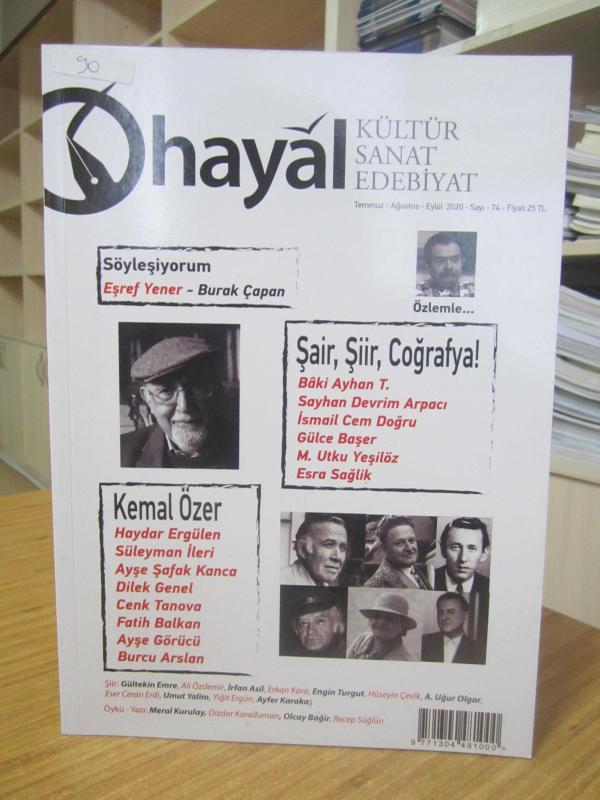 HAYAL Kültür Sanat Edebiyat Dergisi - Sayı 74 - Temmuz Ağustos Eylül 2020