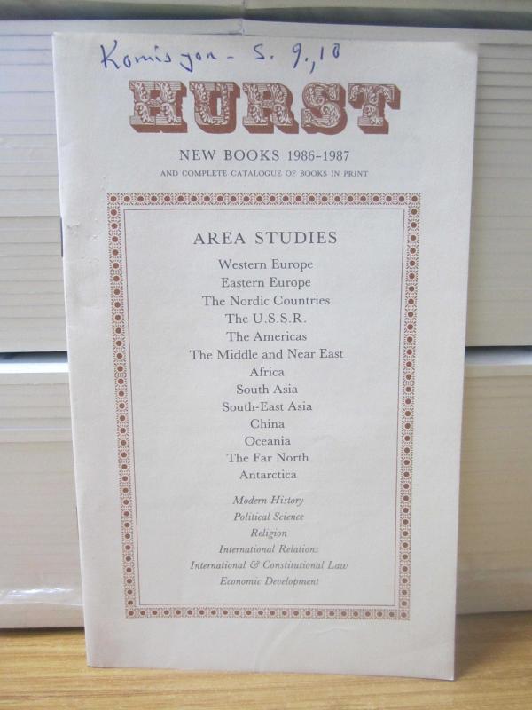 HURST New Books 1986-1987 and Complete Catalogue of Books in Print