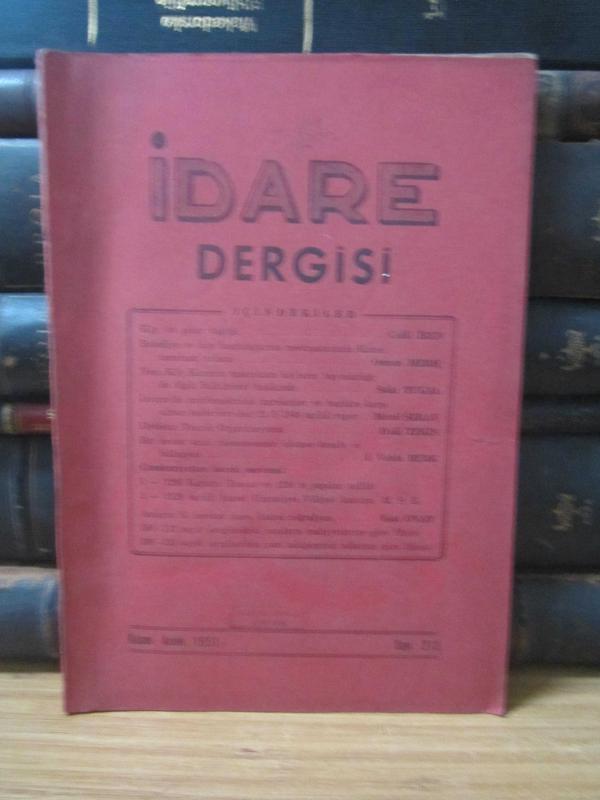 İdare Dergisi - Kasım Aralık 1951 - Sayı 213