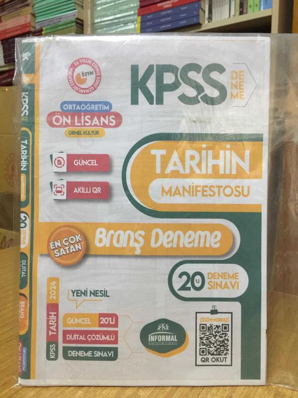 İnformal 2024 KPSS Lise Ortaöğretim Ön Lisans Tarihin Manifestosu 20 Deneme Çözümlü İnformal Yayınları