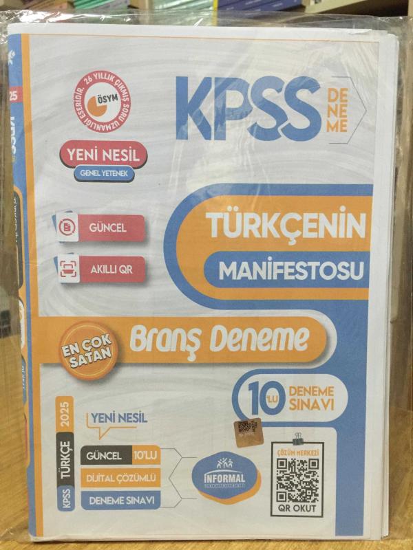 İnformal 2024 KPSS Türkçenin Manifestosu 10 Deneme Çözümlü İnformal Yayınları