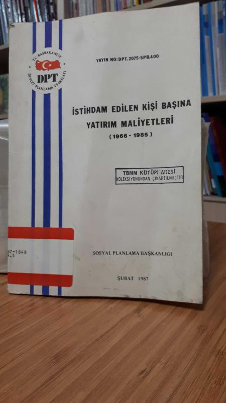 İstihdam Edilen Kişi Başına Yatırım Maliyetleri (1966-1985)