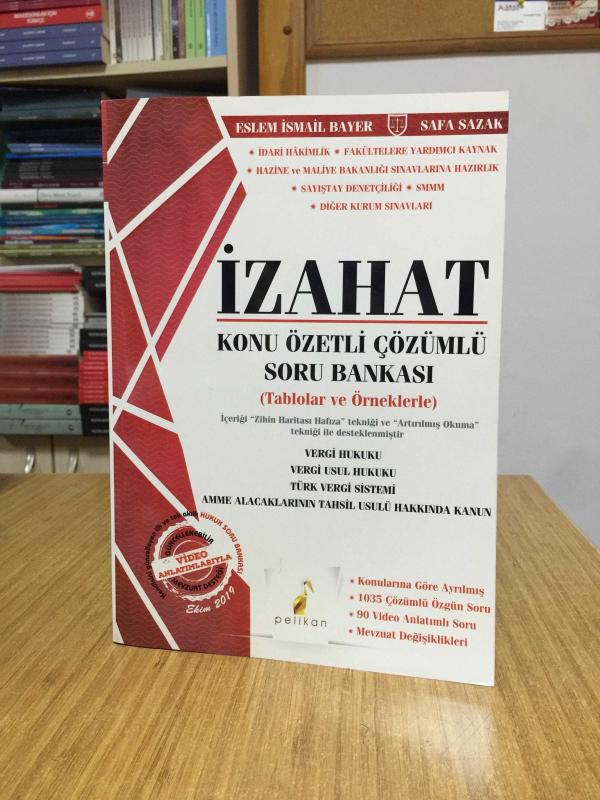 İZAHAT Vergi Hukuku Vergi Usul Hukuku Türk Vergi Sistemi Konu Özetli Çözümlü Soru Bankası (Ekim 2019)