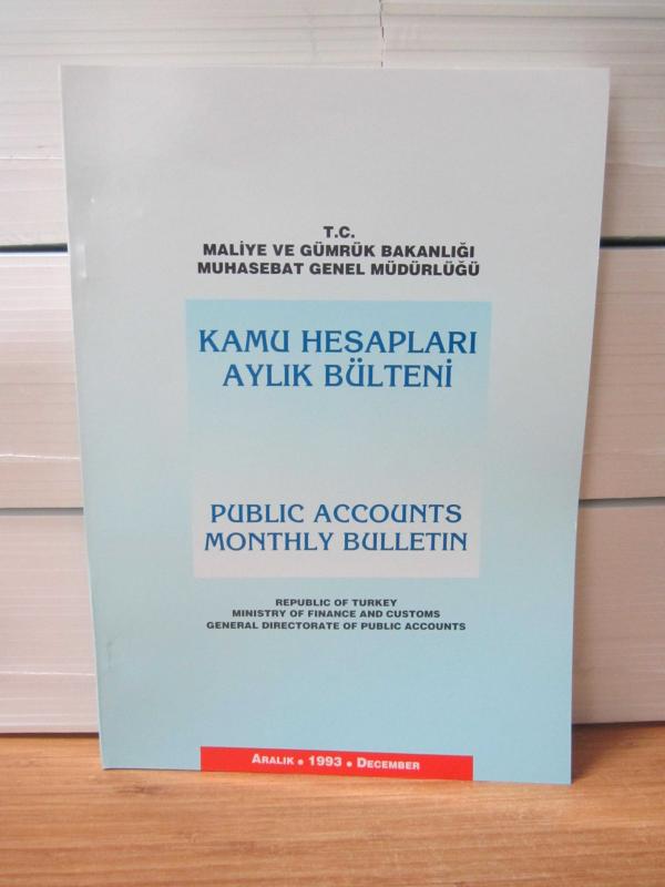 Kamu Hesapları Aylık Bülteni - ARALIK 1993 - TC Maliye Bakanlığı Muhasebat Genel Müdürlüğü