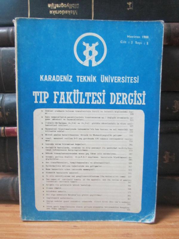Karadeniz Üniversitesi Tıp Fakültesi Dergisi - Cilt 2 Sayı 2 - Haziran 1988