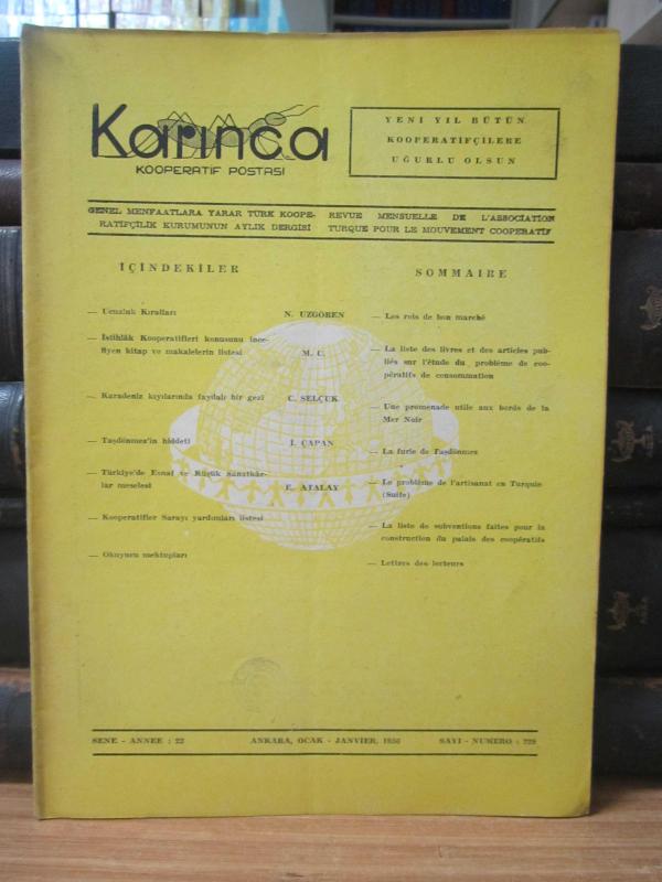Karınca Kooperatif Postası - Türk Kooperatifçilik Kurumu - Sayı 229 - Ocak 1956