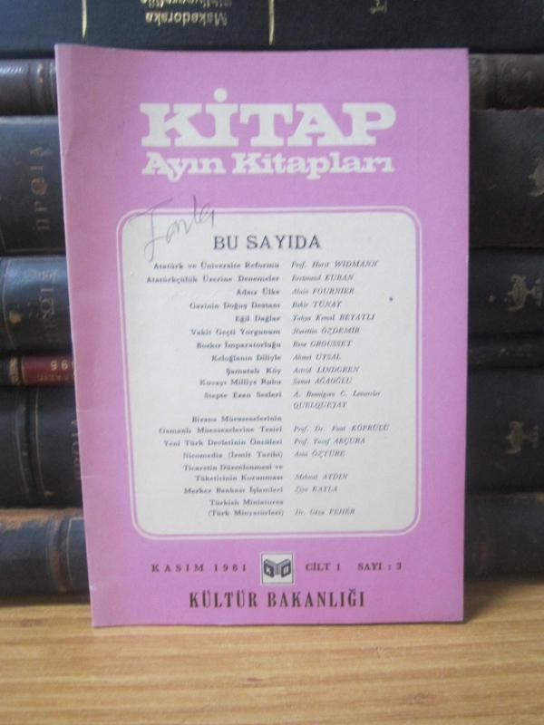 Kitap Ayın Kitapları Dergisi - Sayı 3 - Kasım 1981