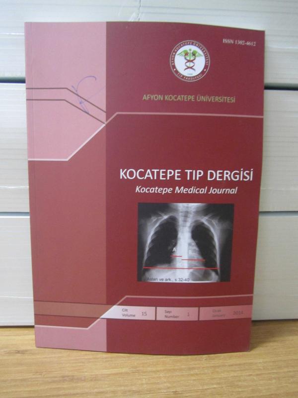 Kocatepe Tıp Dergisi - Cilt 15 Sayı 1 - Ocak 2014 - Afyon Kocatepe Üniversitesi