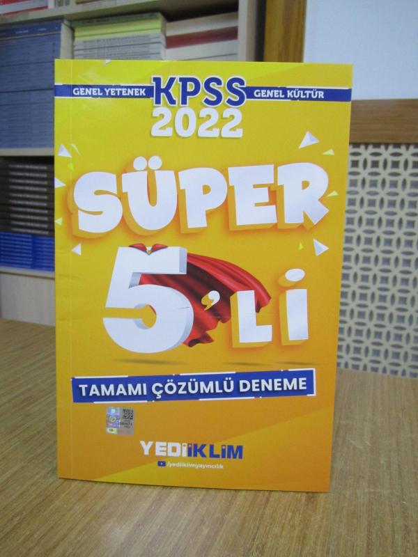 KPSS 2022 Genel Yetenek Genel Kültür SÜPER 5'Lİ Tamamı Çözümlü Deneme / Yediiklim Yayıncılık